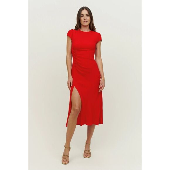 reformation Dresses & Skirts - Reformation Frasier Dress in Cherry Red NWT Size 10P